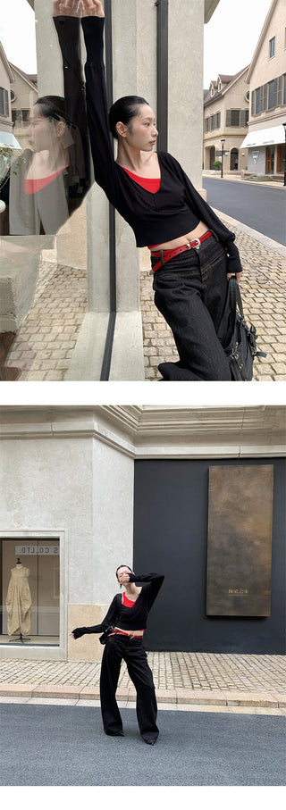 pleating wide jeans