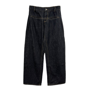 pleating wide jeans