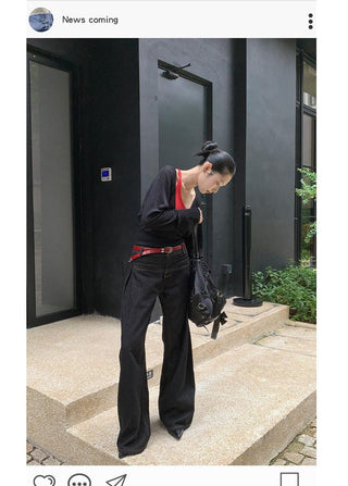 pleating wide jeans