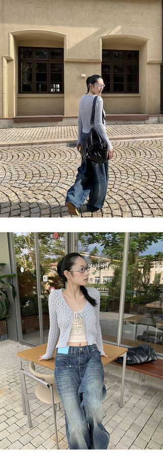 tie-dyed wide jeans
