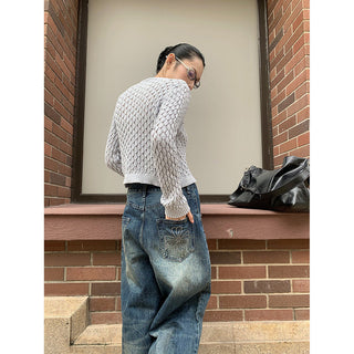 tie-dyed wide jeans