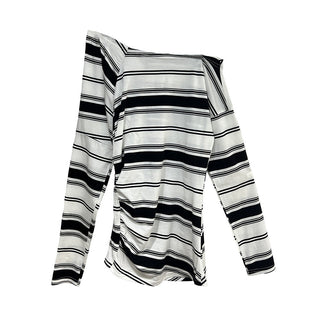 striped shoulder tops
