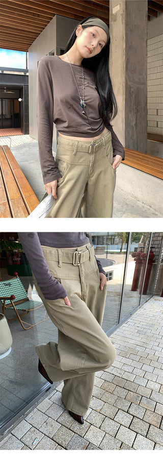 belt wide jeans