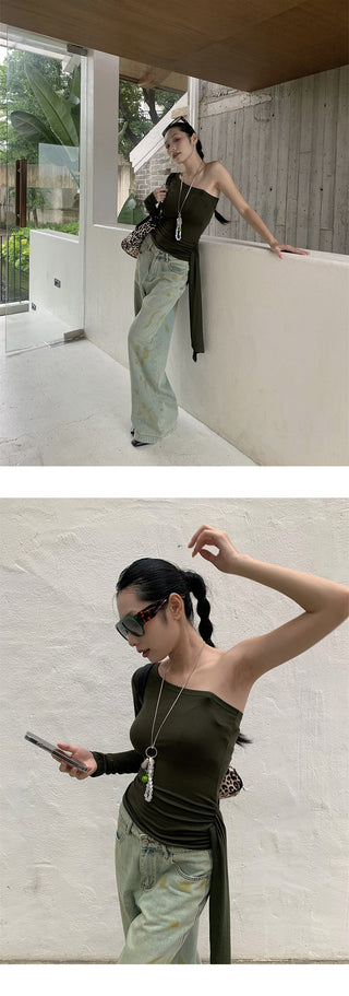 ribbon shoulder top