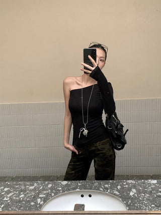 ribbon shoulder top