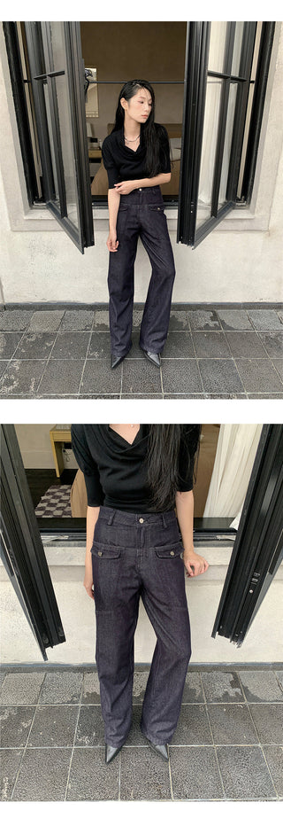 pocket straight jeans