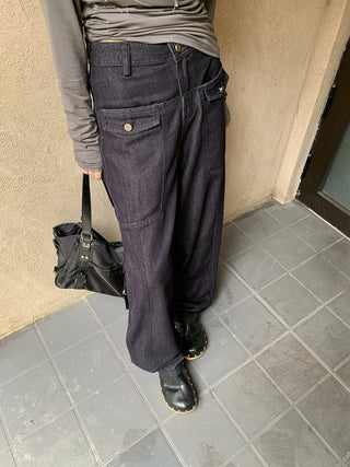 pocket straight jeans