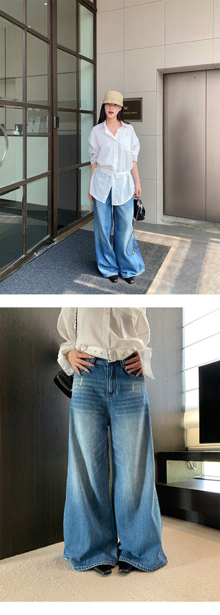 ripped wide jeans