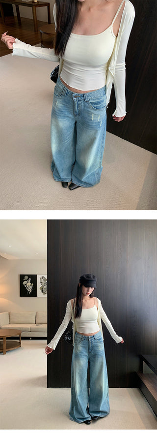 ripped wide jeans