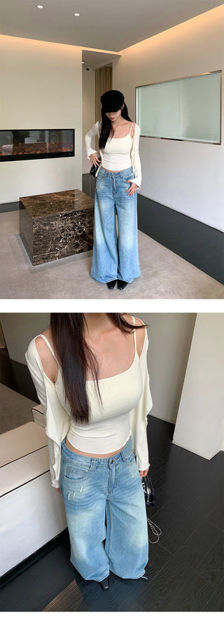 ripped wide jeans
