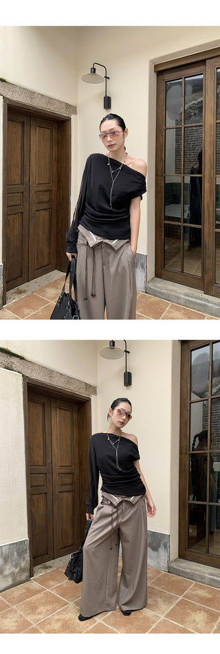 single shoulder top
