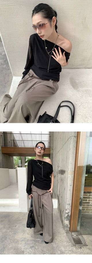 single shoulder top
