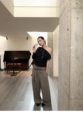 single shoulder top