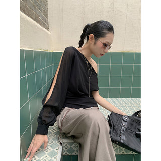 single shoulder top