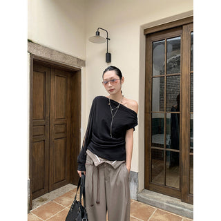 single shoulder top