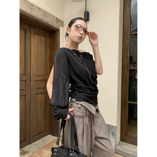 single shoulder top
