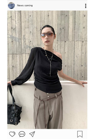 single shoulder top