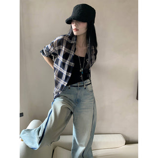 split tie-dyed jeans