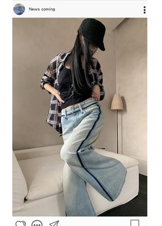split tie-dyed jeans