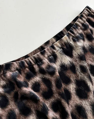 leopard velvet skirt