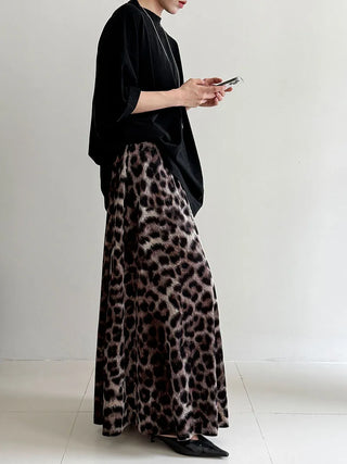 leopard velvet skirt