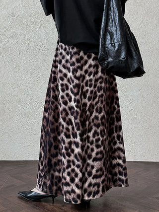 leopard velvet skirt