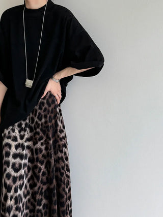 leopard velvet skirt
