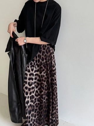 leopard velvet skirt