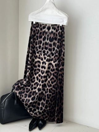 leopard velvet skirt