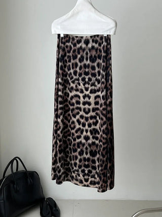 leopard velvet skirt