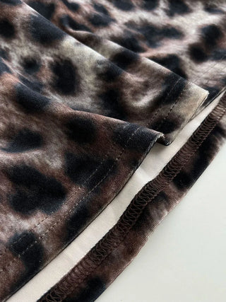 leopard velvet skirt