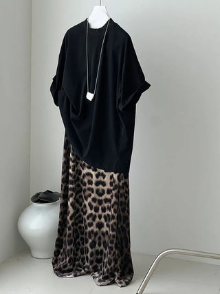 leopard velvet skirt
