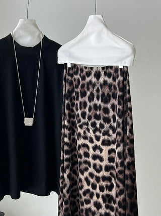 leopard velvet skirt