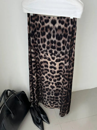 leopard velvet skirt