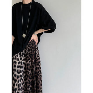 leopard velvet skirt