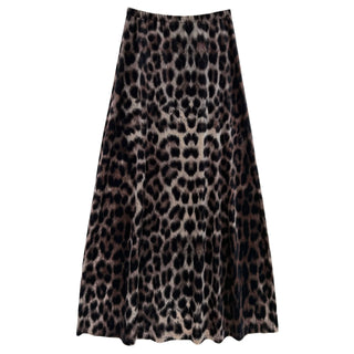 leopard velvet skirt