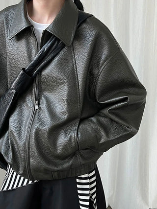 lychee leather coat