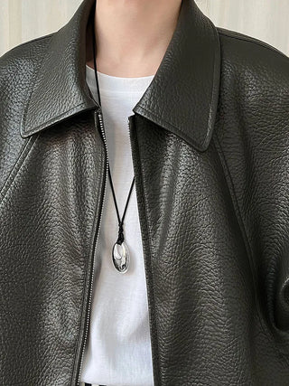 lychee leather coat