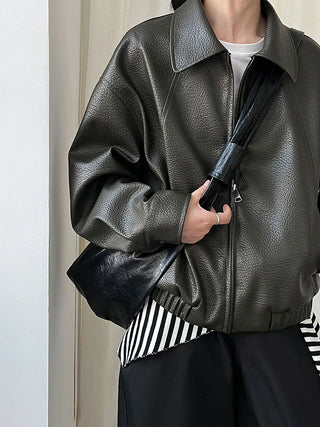 lychee leather coat