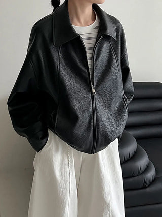 lychee leather coat
