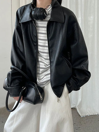 lychee leather coat