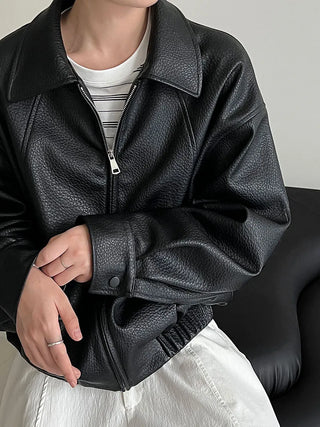 lychee leather coat