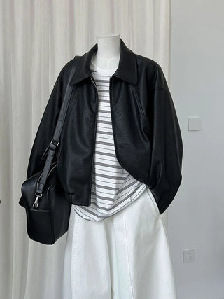 lychee leather coat