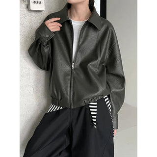 lychee leather coat