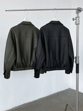 lychee leather coat
