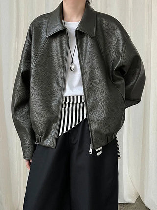 lychee leather coat