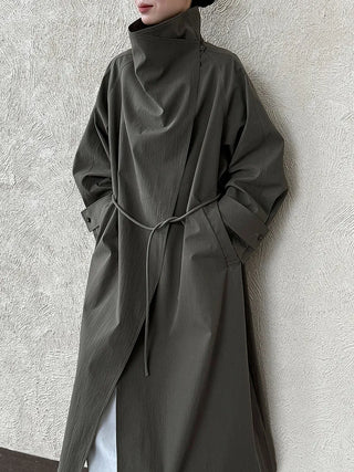 stand collar trench coat