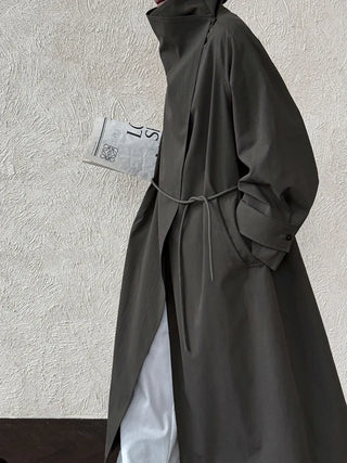 stand collar trench coat
