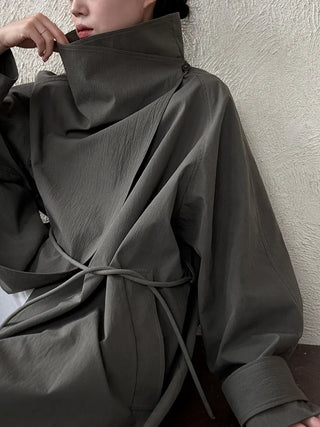 stand collar trench coat