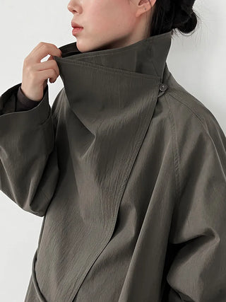 stand collar trench coat